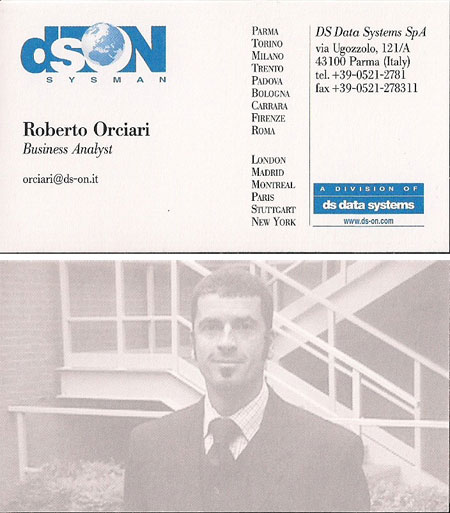 Roberto Orciari - Biglietto da visita - ds data systems SpA